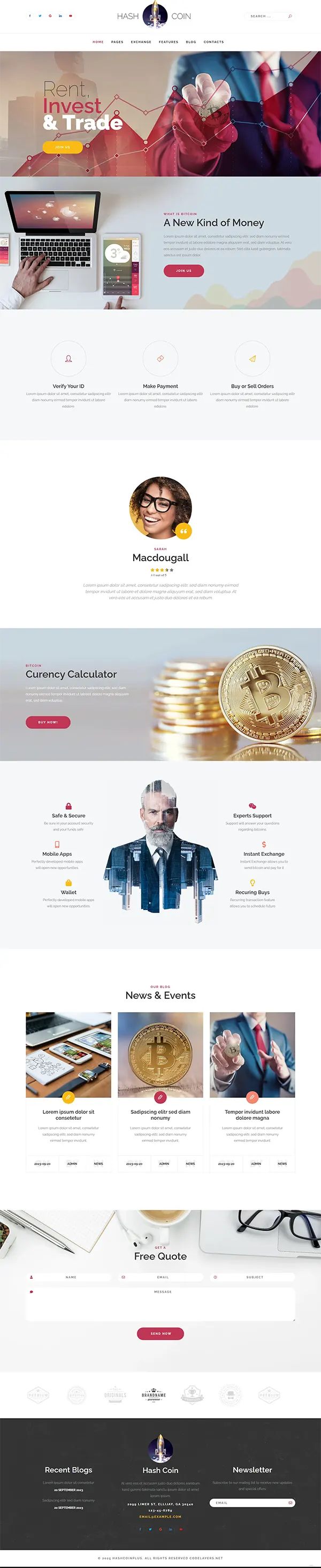 HashCoin Plus - Bitcoin Crypto Currency Joomla 6 Template